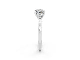White gold Three-Stone Round Cut Moissanite Ring with Pear  Side Stones in Four-Prong Setting_14