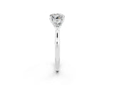 White gold Three-Stone Round Cut Moissanite Ring with Pear  Side Stones in Four-Prong Setting_50