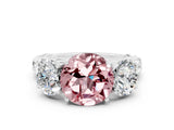 White gold Three-Stone Round Cut Morganite Braided Band Ring with Four-Prong Setting_12