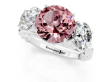 White gold Three-Stone Round Cut Morganite Braided Band Ring with Four-Prong Setting_13