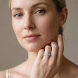 White gold Three-Stone Round Cut Pavé Band with Prong Setting_28