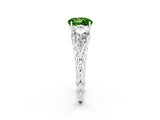 White gold Three-Stone Round Cut Peridot Braided Band Ring with Four-Prong Setting_14