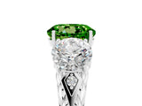 White gold Three-Stone Round Cut Peridot Braided Band Ring with Four-Prong Setting_17
