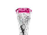 White gold Three-Stone Round Cut Pink Sapphire Braided Band Ring with Four-Prong Setting_41