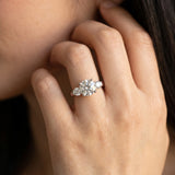 White gold Three-Stone Round Cut Solitaire Engagement Ring with Prong Setting and Classic Band_29