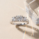 White gold Three-Stone Round Cut Solitaire Ring with Classic Band and Prong Setting_31