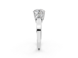 White gold Three-Stone Round Cut Solitaire Ring with Prong Setting_5