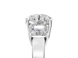 White gold Three-Stone Round Cut Solitaire Ring with Prong Setting_8