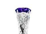 White gold Three-Stone Round Cut Tanzanite Braided Band Ring with Four-Prong Setting_17