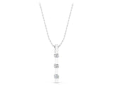 White gold Three-Stone Round Diamond Bar Pendant with Channel Setting_7
