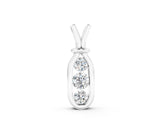 White gold Three-Stone Round Diamond Bezel Pendant_13