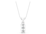 White gold Three-Stone Round Diamond Bezel Pendant_15