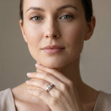 White gold Three-Stone Round Diamond Bypass Band with Prong Setting_23