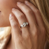 White gold Three-Stone Round Diamond Bypass Band with Prong Setting_24