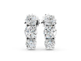 White gold Three-Stone Round Diamond Channel Band Prong-Set Earrings_9