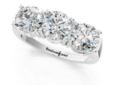 White gold Three-Stone Round Diamond Channel Band with Prong Setting_27