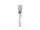 White gold Three-Stone Round Diamond Channel Band with Prong Setting_28