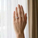 White gold Three-Stone Round Diamond Channel Band with Prong Setting_28