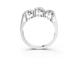 White gold Three-Stone Round Diamond Channel Band with Prong Setting_29