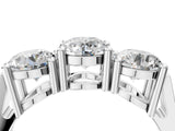 White gold Three-Stone Round Diamond Channel Band with Prong Setting_30
