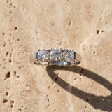White gold Three-Stone Round Diamond Channel Band with Prong Setting_31