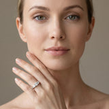 White gold Three-Stone Round Diamond Channel-Set Band with Prong Setting_19
