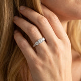 White gold Three-Stone Round Diamond Channel-Set Band with Prong Setting_20