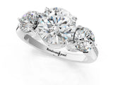 White gold Three-Stone Round Diamond Channel Set Engagement Ring with Prong Setting_12