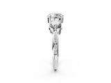 White gold Three-Stone Round Diamond Channel Set Engagement Ring with Prong Setting_13
