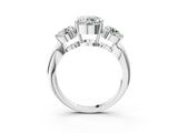 White gold Three-Stone Round Diamond Channel Set Engagement Ring with Prong Setting_14