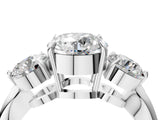 White gold Three-Stone Round Diamond Channel Set Engagement Ring with Prong Setting_15