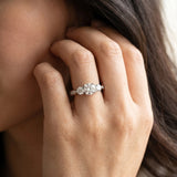 White gold Three-Stone Round Diamond Channel Set Engagement Ring with Prong Setting_38