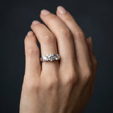 White gold Three-Stone Round Diamond Classic Band with Prong Setting_27