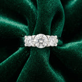 White gold Three-Stone Round Diamond Classic Band with Prong Setting_30