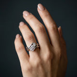 14K White Gold Three-Stone 2.55 Carat H VS1 Round Diamond Crossover Band with Channel Prong Setting