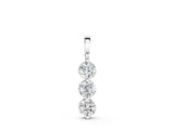 White gold Three-Stone Round Diamond Drop Pendant with Four-Prong Setting_13