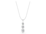 White gold Three-Stone Round Diamond Drop Pendant with Prong Setting_14