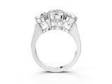 White gold Three-Stone Round Diamond Engagement Ring with Prong Setting on a Classic Band_14