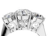 White gold Three-Stone Round Diamond Engagement Ring with Prong Setting on a Classic Band_15