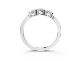 White gold Three-Stone Round Diamond Half Bezel Prong Band_15