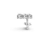 Silver 2.15 Carat E VS Three-Stone Round Diamond Prong-Set Drop Earrings