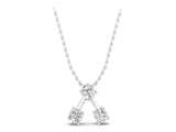 White gold Three-Stone Round Diamond Prong Set Pendant_4
