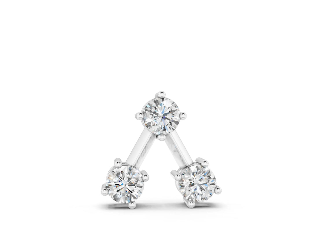 White gold Three-Stone Round Diamond Prong Set Pendant_6