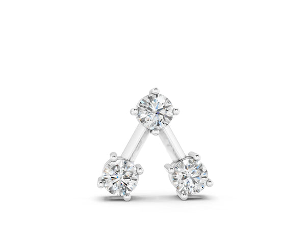 White gold Three-Stone Round Diamond Prong Set Pendant