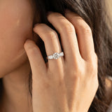 White gold Three-Stone Round Diamond Solitaire Ring with Channel Band and Prong Setting_30