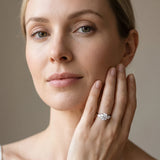 White gold Three-Stone Round Diamond Solitaire with Tapered Band and Four-Prong Setting_29