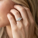 White gold Three-Stone Round Diamond Solitaire with Tapered Band and Four-Prong Setting_30