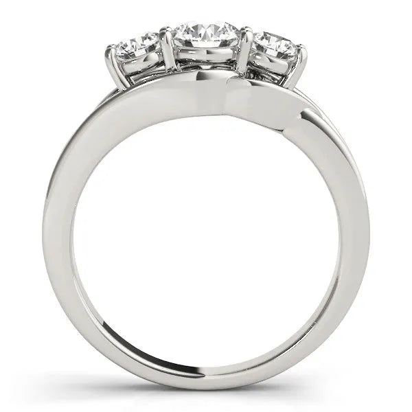 White gold Three-Stone Round Diamond Split Shank Prong Setting Ring