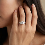 White gold Three-Stone Round Diamond Split Shank Prong Setting Ring_26