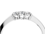 White gold Three-Stone Round Diamond Tension Set Solitaire Band with Prong Setting_16